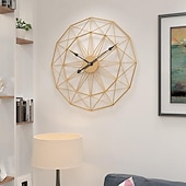 halpa Seinäkoristeet-retro pohjoismainen tyyppi rautataide suuri äänettömästi riippuva seinäkello mykistys ripustin kellot koti olohuone makuuhuone sisustustarvikkeet 50 / 60 cm kulta musta