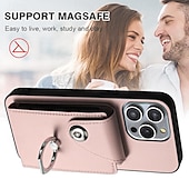 cheap iPhone Cases-Phone Case For iPhone 16 iPhone 15 Pro Max Plus iPhone 14 13 12 11 Pro Max Plus Mini SE Back Cover with Stand Holder with Wrist Strap Card Slot Retro TPU PU Leather