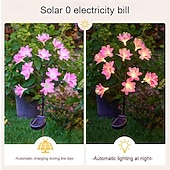 Недорогие Ландшафтные огни-светодиодный имитационный цветок на солнечной батарее, 8 режимов, светильник для газона, цветок камелии, уличный водонепроницаемый садовый светильник, вилла, парк, двор, лужайка, дорожка, ландшафтное