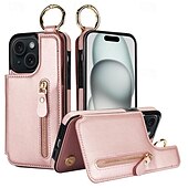 Χαμηλού Κόστους iPhone Θήκες-τηλέφωνο tok Για iPhone 16 iPhone 15 Pro Max iPhone 14 13 12 11 Pro Max Plus Mini SE Θήκη κάρτας πορτοφολιού Φερμουάρ Σταντ ποδηλάτου Υποδοχή κάρτας Ρετρό TPU PU δέρμα