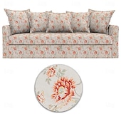 baratos Cobertura de Sofa-Capa de Sofá Floral 100% Algodão com Almofada de Algodão