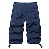 billige Klassisk-Herre Taktiske shorts Capri Cargo Shorts Cargoshorts Capri-bukser Shorts til turbruk Knapper Multi lomme عادي Anvendelig Kalv lengde utendørs Daglig Ut på byen Mote Klassisk Sjø blå Svart