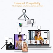 cheap Decorative Lights-Selfie Light, Phone Light with 3 Lighting Modes/5 Brightness Levels, Portable Phone Ring Light for Makeup, Live Stream, Rechargeable Clip Video Light for iPad/Camera/Laptop