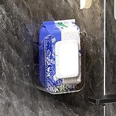 זול גאדג&#039;טים לאמבט-קופסת טישו צמודת קיר, קופסת אחסון למגבונים למטבח, מחזיק נייר טואלט צמוד לקיר ללא ניקובים
