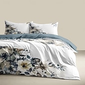 cheap Duvet Cover Sets-100% Cotton Vintage Floral Series Duvet Cover 3-Piece Set Short Fluff for Summer Soft Skin Friendly Comfy Lightweight