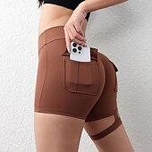 levne Atletické šortky-Dámské Kraťasy Běžné Denní Krátký Bez vzoru Zdvižený zadek Zaštíhlující Butt Lift Prodyšnost Elastické Víkend Černá Červená Armádní zelená Kávová Léto Vypasovaný