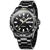 levne Quartz hodinky-OLEVS Muži Křemenný Módní Obchodní Wristwatch Svítící Kalendář Datum týden VODĚODOLNÝ Ocel Hodinky