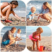 economico Anti-stress-spiaggia in rete pala con rete borsa da spiaggia per la raccolta di conchiglie filtro paletta per la sabbia per raccogliere conchiglie dente di squalo setaccio mestolo contenitore per giocattoli da