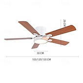 economico Ventilatore da soffitto con luci-ventilatori a soffitto a led luce sospesa a soffitto per cucina sala da pranzo 1 luce 105/120/130 cm acrilico 3 colori-luce moderna camera da letto in stile nordico caffè 110-240v