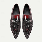 billiga Premium läder Loafers-Herr Tofflor och Slip-Ons Klänningslakor Läder Italienskt fullkornigt kohud Bekväm Halksäker Loafers Mörkbrun