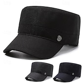 levne Pánské klobouky-Pánské Unisex PLacatá čepice Kšiltovka Vojenská čepice Kadetský klobouk Černá Námořnická modř Polyester Vinobraní Módní Na běžné nošení ulice Denní Bez vzoru Nastavitelná Prodyšné