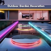abordables Luces LED de neón-3M 5 m 7m Conjuntos de luces 96 LED 5050 SMD 10 mm 1 Controlador remoto de 24 teclas 1 juego RGB Tiras de Luces LED Fiesta Al Aire Libre Impermeable 220-240 V