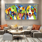cheap Oil Paintings-Mintura Handmade Abstract Cow Aniaml Oil Paintings On Canvas Wall Art Decoration Modern Cartoon Picture For Home Decor Rolled Frameless Unstretched Painting