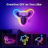 cheap Neon LED Lights-Waterproof Neon Light Strip Light WS2811 LED Light Bar Neon Light 2-5M Addressable RGB Rainbow Pixel Light Bar Supply WIFI  APP Control Synchronize Music Control to DIY LED Neon Sign Art Wall Decoration Lighting DC12V Including Power