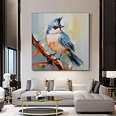 cheap Oil Paintings-Handmade Abstract Deer Oil Painting on Canvas Textured Wall Art Animal Painting Textured Deer Painting Abstract Wall Art Textured Bird parrots oil painting for Wall Decor Gift