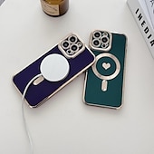 Недорогие Чехлы для iPhone-телефон Кейс для Назначение айфон 16 Айфон 15 Про Макс Плюс iPhone 14 13 12 11 Pro Max Plus Кейс на заднюю панель Поддержка беспроводной зарядки Защита от удара С сердцем ТПУ Покрытие