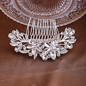 billige Hodepynt til blomsterpike-Hårkamper Hodepryd Strass Legering Bryllup cocktail Elegant Luksus Med Rhinsten Krystalldetaljer Hodeplagg Hodeplagg
