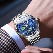 economico Orologi al quarzo-Da uomo Orologio al quarzo Di tendenza Lavoro Orologio da polso Visualizzazione delle fasi lunari Luminoso Calendario Impermeabile Acciaio Guarda
