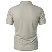 abordables Polo classique pour homme-Homme Chemise de golf Polos de Golf Travail Occasionnel Col montant Manche Courte Basique Moderne Bloc de Couleur Patchwork Boutons Printemps &amp; Été Coupe régulière Vin Noir Blanche Rose bleu marine