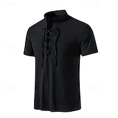 economico Medievali-Medievale Rinascimento 17° secolo Blusa / Camicia Pirata Guerriero Vichinghi Costume Per uomo Halloween Carnevale Mascherata Performance Abbigliamento Quotidiano LARP Adulti Camicia