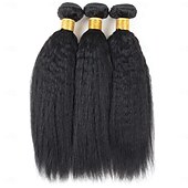 halpa 3 nippua aitoja kiharoja pidennyksiä-brasilialaiset kimput yaki suorat hiukset 9a ei-remy hiukset kinky suorat 3 nippua myynnissä luonnollisen väriset paksut niput
