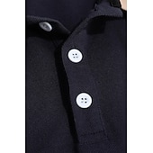 olcso Férfi klasszikus póló-Férfi Button Up Polos Golfing Hétköznapi Szabadság Hajtóka Rövid ujjú Divat Alap Színes Kollázs Hímzett Nyár Normál Bor Fekete Sötétkék Lóhere Világoskék Szürke Button Up Polos