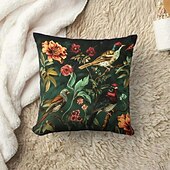 baratos estilo animal-Capa de almofada decorativa com flores vintage, 2 peças, capa de almofada quadrada macia para quarto, sala de estar, sofá, cadeira