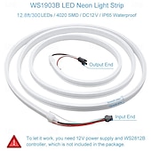 cheap Neon LED Lights-Waterproof Neon Light Strip Light WS2811 LED Light Bar Neon Light 2-5M Addressable RGB Rainbow Pixel Light Bar Supply WIFI  APP Control Synchronize Music Control to DIY LED Neon Sign Art Wall Decoration Lighting DC12V Including Power