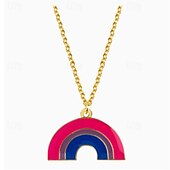 baratos Parada do Orgulho de dezembro-Colar com pingente em forma de arco-íris da lua do orgulho, moda personalizada, simples, homossexual, camada única, colar