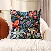 abordables style animalier-Housse de coussin décorative en forme de grenouilles tropicales, 2 pièces, taie d&#039;oreiller carrée douce, pour chambre à coucher, salon, canapé, chaise