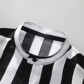 economico camicia da uomo con bottoni-Per uomo Camicia Camicia con colletto cinese Camicia con colletto alla coreana Camicia Estiva Camicia casual Camicia da Spiaggia Nero Manica Corta A righe Colletto alla coreana Vacanza Camicia