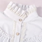 preiswerte Oberteile-Retro Vintage Mittelalterlich Renaissance Bluse / Hemd Pirat Prinzessin Einfarbig Damen Seeräuber königlich Steampunk Halloween Karneval Maskerade Alltagstauglich Erwachsene Hemd