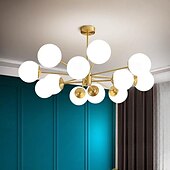 economico Luci a sospensione-lampada a sospensione a led semplice oro magico fagiolo molecolare e27 nordico postmoderno luce di lusso 95 cm camera da letto a 12 teste sala da pranzo 110-240 v&#039;