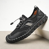 cheap Casual Lace-Up Shoes-Men's Faux Leather Green Outdoor Water Shoes, Breathable Quick-Dry Sports Footwear for Hiking, Beach and Summer Adventures