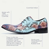 preiswerte Elementare Anzugschuhe-Herren Abendschuhe Abendschuhe Schlangenhaut Schuhe Leder Italienisches vollnarbiges Rindsleder Komfortabel Rutschfest Schnürsenkel Blau