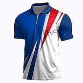 abordables Polo Patriotique 250-4 juillet 2026, 250e anniversaire Homme anciens combattants Patriotique Polos à zip Chemise de golf Manche Courte Polos Chemises à Col Occasionnel Vêtements de rue Vêtements de vacances Tenues de fête