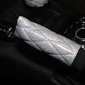 ieftine Husă Volan-fyautoper flash set de frâne de mână matlasate cu aur, asemănător unui diamant, set de viteze, set de mânere cu cap circular din două piese
