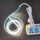 abordables Bandes lumineuses cob-Bande lumineuse LED COB USB 5 V étanche, bande lumineuse LED souple et flexible à haute brillance avec interrupteur USB 3,28 à 16 pieds (1-5 m) 480 LED/mètre, bande lumineuse de sécurité auto-adhésive