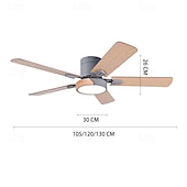economico Ventilatore da soffitto con luci-ventilatori a soffitto a led luce sospesa a soffitto per cucina sala da pranzo 1 luce 105/120/130 cm acrilico 3 colori-luce moderna camera da letto in stile nordico caffè 110-240v