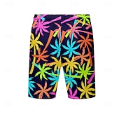 baratos Plantas e Flores Tropicais-Homens Coqueiro Cor gradiente Shorts de Natação Bermuda de Surf Calção de Banho Cintura Média Moda Havaiana Designer Casual Diário Feriado Bolsos Com Cordão Cintura elástica Designer Roupa