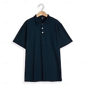 Men's Textured Golf Polos Shirts Casual Holiday Classic Short Sleeve Fashion Basic Plain Buttons Summer Regular Fit Navy Black White Yellow Green Dark Blue Textured