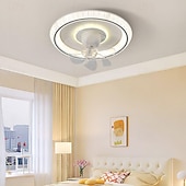 abordables Ventilateurs de plafond lumineux-ventilateur de plafond LED globe suspendu au plafond sur table dimmable 1 lumière 50 cm conception unique 3 couleurs de lumière finitions peintes en acrylique style nordique moderne salle à manger