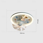 baratos Candeeiros Ventoinhas de Teto-Ventilador de teto com luz led, 1 luz, 50 cm, regulável, astronauta, acrílico, quarto de bebê, brinquedo, moderno, 110-240v, apenas regulável com controle remoto