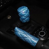 ieftine Husă Volan-fyautoper flash set de frâne de mână matlasate cu aur, asemănător unui diamant, set de viteze, set de mânere cu cap circular din două piese