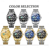 economico Orologi al quarzo-Da uomo Orologio al quarzo Di tendenza Lavoro Orologio da polso Visualizzazione delle fasi lunari Luminoso Calendario Impermeabile Acciaio Guarda