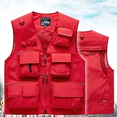 preiswerte Westen-Herren Anglerweste Weste für Wanderer Ärmellos Oberbekleidung Außen Wasserdicht Atmungsaktiv Schnelltrocknend Tasche Polyester Dunkelgrau Schwarz Armeegrün Camping / Wandern / Höhlenforschung