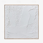 abordables Peintures Abstraites-peint à la main 3d texturé blanc peinture abstraite sur toile 3d texturé art mural boho moderne toile art salon décor pattle couteau peinture à l&#039;huile décor à la maison hôtel pièce d&#039;art
