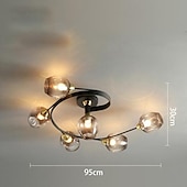 baratos Montagem Embutida &amp; Montagem Semi Embutida-Luz de teto led 4/6 cabeça de vidro metal e27 nórdico criativo mágico lâmpada de teto pequeno quarto, lustre pessoal conciso moderno, para sala de estar comercial lâmpada de sala de jantar, sala de