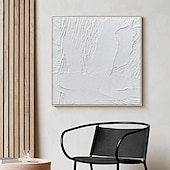 abordables Peintures Abstraites-peint à la main 3d texturé blanc peinture abstraite sur toile 3d texturé art mural boho moderne toile art salon décor pattle couteau peinture à l&#039;huile décor à la maison hôtel pièce d&#039;art