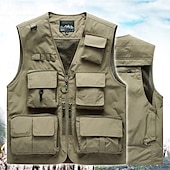 preiswerte Westen-Herren Anglerweste Weste für Wanderer Ärmellos Oberbekleidung Außen Wasserdicht Atmungsaktiv Schnelltrocknend Tasche Polyester Dunkelgrau Schwarz Armeegrün Camping / Wandern / Höhlenforschung
